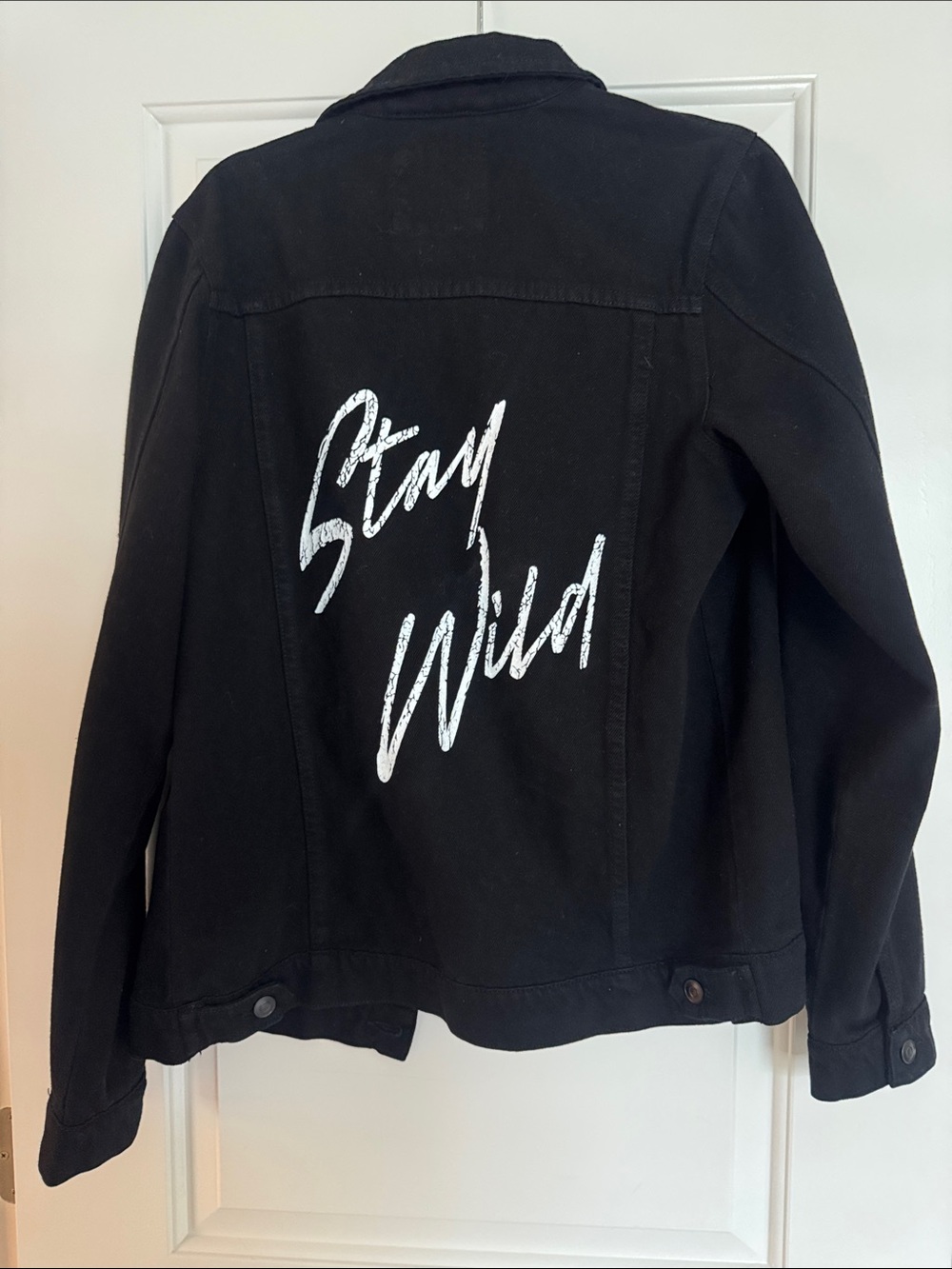 Atticus Poetry “Stay Wild” Black Denim Jacket